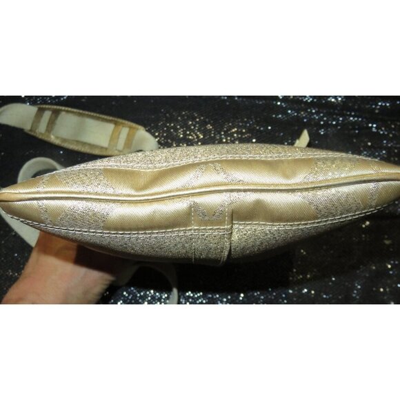 Coach 2008 Cursive Creed Shimmer Gold Studs Swingpack Crossbody Limited Edition - Picture 6 of 14